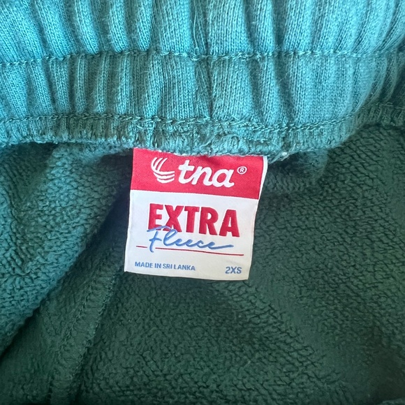 tna extra fleece boyfriend wide sweatpants - slate teal (2xs) - Picture 3 of 3